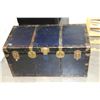 Image 2 : BLUE AND BLACK METAL BOUND TRUNK