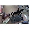 Image 1 : METAL HORSE WINE BOTTLE HOLDER AND HORSE FIGURE ETC