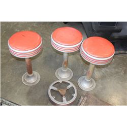 THREE VINTAGE STOOLS 1950