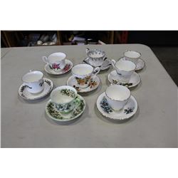 LOT OF 8 BONE CHINA TEACUPS