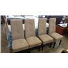 Image 1 : FOUR TALL BACK FABRIC DINING CHAIRS