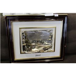 FRAMED METAL WALL ART SIGNED