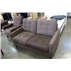 Image 1 : BROWN FABRIC LOVESEAT AND CHAIR