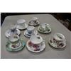 Image 2 : LOT OF 8 BONE CHINA TEACUPS