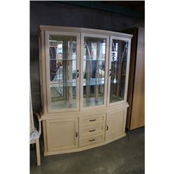 2 PIECE WHITE CHINA CABINET