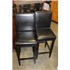 Image 1 : 2 BLACK LEATHER BARSTOOLS