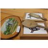 Image 1 : TWO CEDAR BOXES AND BURL PICTURE AND TREENWARE
