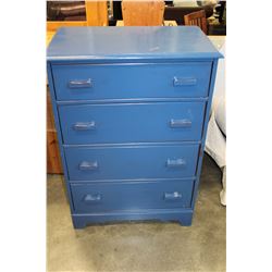PAINTED BLUE MAPLE 4 DRAWER HIGHBOY