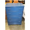 Image 1 : PAINTED BLUE MAPLE 4 DRAWER HIGHBOY