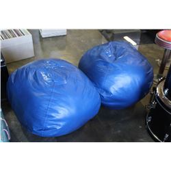 TWO BLUE BEAN BAG CHAIRS