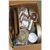 Image 1 : BOX OF PICTURE FRAMES POTTERY AND FILM REEL CASE