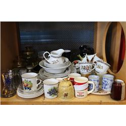 SHELF LOT OF MISC HOUSEWARES