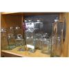 Image 2 : SHELF LOT OF TRIANGULAR GLASS STORAGE JARS