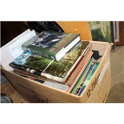 BOX OF HARDCOVER NOVELS AND COFFEE TABLE BOOKS
