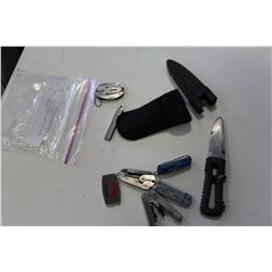 BAG OF SWISS ARMY AND OTHER KNIVES