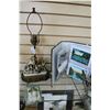Image 1 : CASE OF VINTAGE POSTCARDS AND VINTAGE HAND PAINTED LAMP
