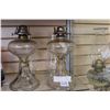 Image 1 : TWO VINTAGE GLASS OIL LAMPS