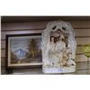 Image 1 : VINTAGE PORCELAIN FIGURES AND SMALL OIL ON CANVAS