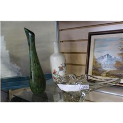 TWO VASES AND ART GLASS