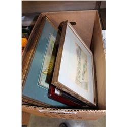 SMALL BOX OF VARIOUS ART WORK