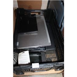 BLACK BASKET OF LAPTOPS