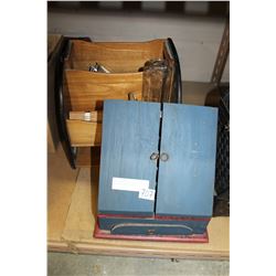 WOOD LETTER ORGANIZER AND WOOD ORGANIZER WITH CONTENTS