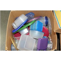 LARGE BOX OF PLASTIC CONTAINERS