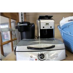 TWO COFFEE MAKERS AND GRILL