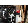 Image 1 : BOX AND BLACK BASKET OF ELECTRONICS