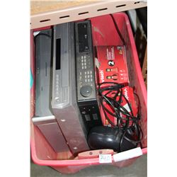 RED TOTE SECURITY RECEIVER DVD DISC CHANGER AND ELECTRONICS