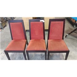 THREE UPOLSTERED MODERN DINING CHAIRS