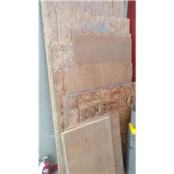 LARGE LOT OF 3/8 AND OTHER PLYWOOD SHEETS