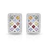 Image 1 : 14KT White Gold 2.88ctw Multi Color Sapphire and Diamond Earrings