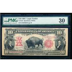 1901 $10 Bison Legal Tender Note PMG 30