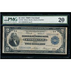 1918 $2 Cleveland Federal Reserve Bank Note PMG 20