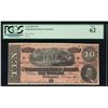 Image 1 : 1864 $10 Confederate States of America Note PCGS 62