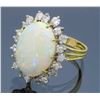 Image 2 : 18KT Yellow Gold Opal and Diamond Ring