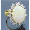 Image 3 : 18KT Yellow Gold Opal and Diamond Ring