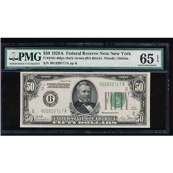 1928A $50 New York Federal Reserve Note PMG 65EPQ