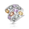 Image 1 : 18KT White Gold 4.09ctw Multi Color Sapphire and Diamond Ring