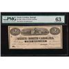 Image 1 : 1863 $2 State of North Carolina Obsolete Note PMG 63