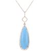 Image 1 : 14KT Rose Gold 11.20ct Turquoise and Diamond Pendant with Chain