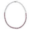 Image 1 : 14KT White Gold 7.76ctw Ruby and Diamond Necklace