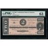 Image 1 : 1864 $2 Confederate States of America Note PMG 63