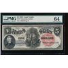 Image 1 : 1880 $5 Legal Tender Note PMG 64