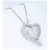 Image 3 : 14K White Gold 0.75ctw Diamond Pendant with Chain
