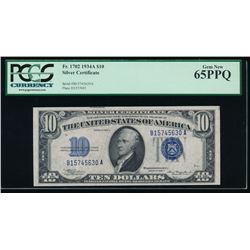 1934A $10 Silver Certificate PCGS 65PPQ