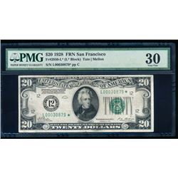 1928 $20 San Francisco Federal Reserve Star Note PMG 30