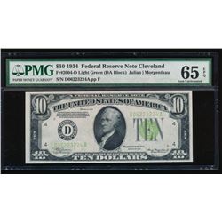 1934 $10 Cleveland Federal Reserve Note PMG 65EPQ