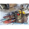 Image 1 : Pallet of Garden Tools,Ski's + chain